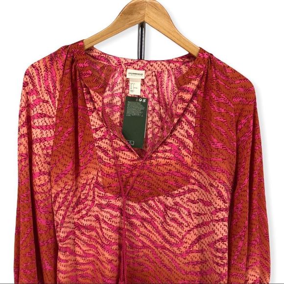 H&M Tunic Conscious Collection Orange Pink Zebra Print Coverup Dress NWT - Picture 2 of 10